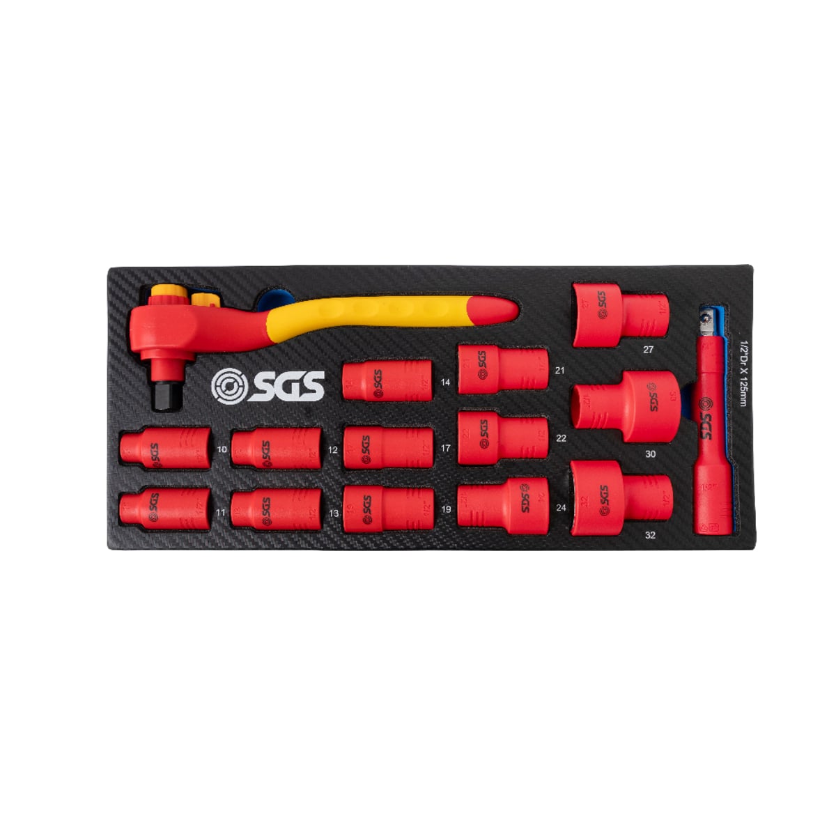 SGS 15pc 1/2in Drive VDE Insulated Socket Set | Foam Insert